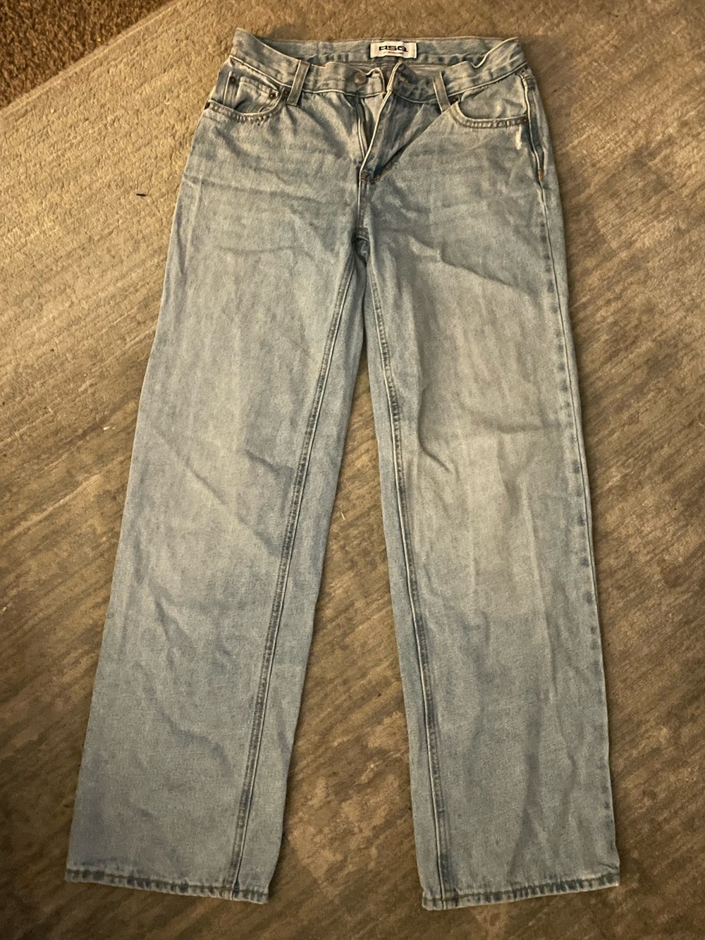 RSQ Light Wash High Rise Wide Leg Straight Jeans Size 3 26 Skater Casual Denim